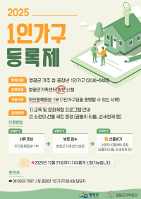 2025년 1인가구 등록제 참여자 모집 안내