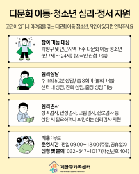 2025년 다문화 아동·청소년 심리·정서 지원 안내